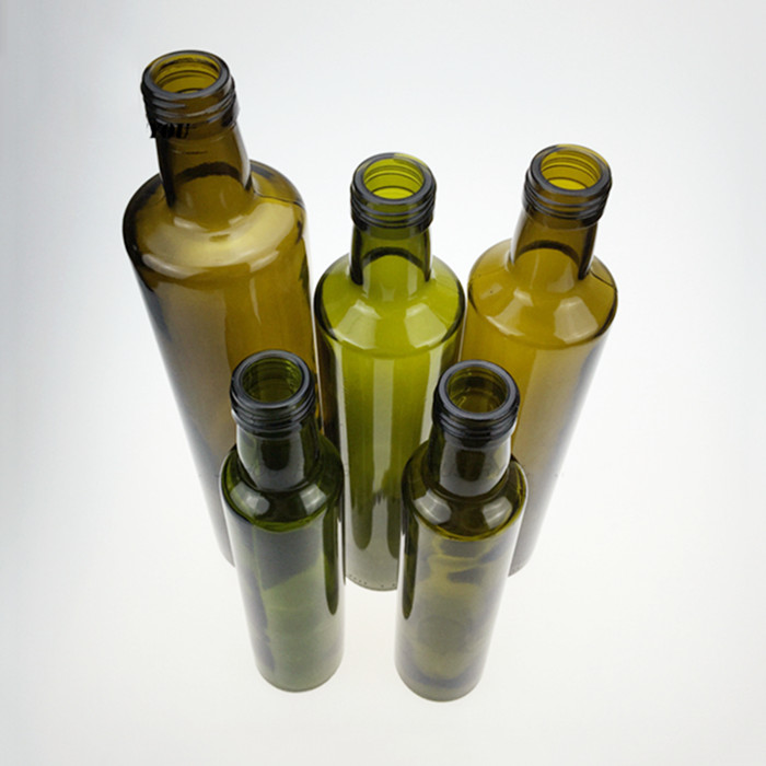 Dark Square Olive Oil Glass Bottle