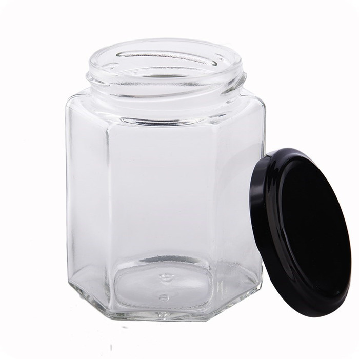 380ml Hexagonal Glass Jar 