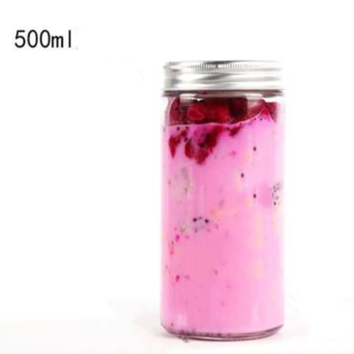 500ml Straight side glass jar with lid