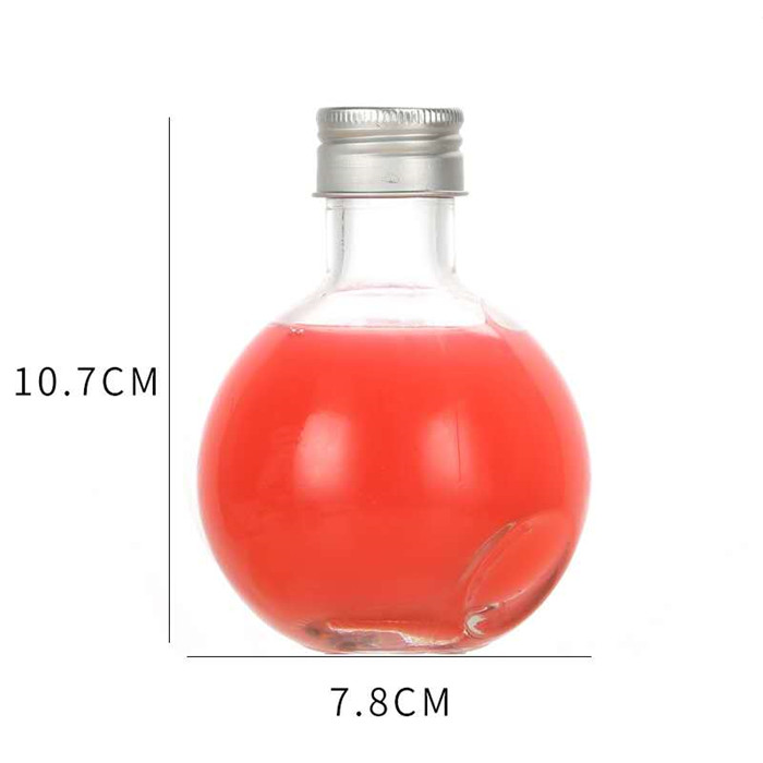Small juice glass bottle ball shape 6oz 180ml 